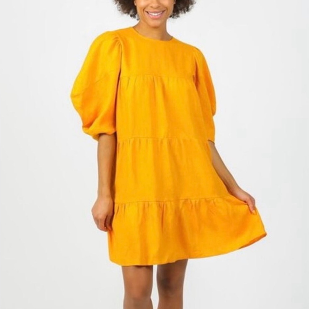 Lanhtropy Amber Tiered Dress Tangerine
